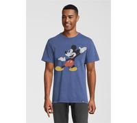 T-Shirt RECOVERED "Disney Mickey Mouse Posing", Herren, Gr. S, blau, 100% Baumwolle, bedruckt, normal, Rundhals, Shirts T-Shirt, im zeitlosen Design (70738765-S) blau