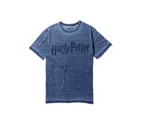 T-Shirt RECOVERED "Harry Potter Classic Logo Blue", Herren, Gr. XXL, blau, 100% Baumwolle, bedruckt, normal, Rundhals, Shirts T-Shirt, mit angesagtem Harry Potter-Print (87404859-XXL) blau