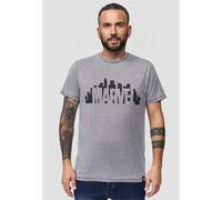 T-Shirt RECOVERED "Marvel City Logo Light Grey", Herren, Gr. S, grau, 100% Baumwolle, bedruckt, normal, Rundhals, Shirts T-Shirt, im zeitlosen Design (37063740-S) grau