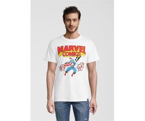 T-Shirt RECOVERED "Marvel Comics Captain America Japan", Herren, Gr. S, weiß, 100% Baumwolle, bedruckt, normal, Rundhals, Shirts T-Shirt, mit coolem Captain America-Print (29639238-S) weiß
