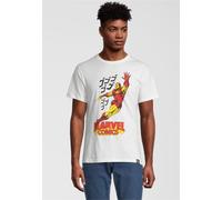 T-Shirt RECOVERED "Marvel Comics Iron Man Japan", Jungen, Gr. S, weiß, 100% Baumwolle, bedruckt, normal, Rundhals, Shirts T-Shirt, mit angesagtem Iron Man Japan-Aufdruck (73234369-S) weiß
