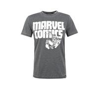 T-Shirt RECOVERED "Marvel Comics Spidey Charcoal", Herren, Gr. L, grau, 100% Baumwolle, bedruckt, normal, Rundhals, Shirts T-Shirt, im zeitlosen Design (98664435-L) grau