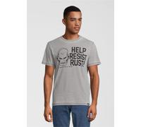 T-Shirt RECOVERED "Marvel Help Resist Rust", Herren, Gr. L, grau, 100% Baumwolle, bedruckt, normal, Rundhals, Shirts T-Shirt, mit coolem Marvel-Print (96255916-L) grau