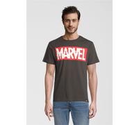 T-Shirt RECOVERED "Marvel Pixel Logo", Damen, Gr. S, schwarz, 100% Baumwolle, bedruckt, normal, Rundhals, Shirts T-Shirt, mit coolem Marvel-Print (18075213-S) schwarz