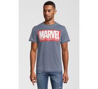 T-Shirt RECOVERED "Marvel Slime Logo Vintage", Herren, Gr. S, blau, 60% Polyester, 40% Baumwolle, bedruckt, normal, Rundhals, Shirts T-Shirt, mit Marvel Logoprint (48551822-S) blau
