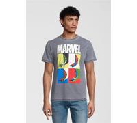 T-Shirt RECOVERED "Marvel Spider-Man Pop Art Blue", Herren, Gr. XXL, grau, 100% Baumwolle, bedruckt, normal, Rundhals, Shirts T-Shirt, im zeitlosen Design (53753931-XXL) grau