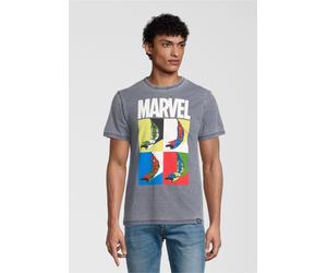 T-Shirt RECOVERED "Marvel Spider-Man Pop Art Blue", Herren, Gr. XXL, grau, 100% Baumwolle, bedruckt, normal, Rundhals, Shirts T-Shirt, im zeitlosen Design (53753931-XXL) grau