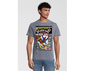 T-Shirt RECOVERED "Marvel Team Up", Damen, Gr. S, blau, 100% Baumwolle, bedruckt, normal, Rundhals, Shirts T-Shirt, im zeitlosen Design (47990828-S) blau
