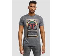 T-Shirt RECOVERED "Star Wars Boba Fett Empire Strikes Back", Herren, Gr. S, grau (dunkelgrau), 60% Polyester, 40% Baumwolle, bedruckt, normal, Rundhals, Shirts T-Shirt, im zeitlosen Design (20461528-S