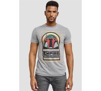T-Shirt RECOVERED "Star Wars Boba Fett Empire Strikes Back", Herren, Gr. S, grau (hellgrau), 60% Polyester, 40% Baumwolle, bedruckt, normal, Rundhals, Shirts T-Shirt, im zeitlosen Design (78916464-S) 