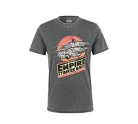 T-Shirt RECOVERED "Star Wars Empire Strikes Back Millenium Falcon", Damen, Gr. L, grau, 60% Polyester, 40% Baumwolle, bedruckt, normal, Rundhals, Shirts T-Shirt, im zeitlosen Design (45478966-L) grau