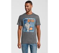 T-Shirt RECOVERED "Star Wars R2D2 Remote Control", Herren, Gr. S, grau, 55% Baumwolle, 45% Polyester, bedruckt, normal, Rundhals, Shirts T-Shirt, im zeitlosen Design (87418129-S) grau