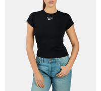 T-Shirt REEBOK "ID CAP SLEEVE T-SHIRT", Damen, Gr. S, schwarz, Obermaterial: 95% Baumwolle, 5% Elasthan, Shirts T-Shirt, bequemer Schnitt, für sportliche Aktivitäten und Freizeit (23963527-S) schwarz
