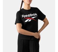 T-Shirt REEBOK "WREN 2 COLOUR LOGO CREW SS TEE", Damen, Gr. M, schwarz, Obermaterial: 100% Baumwolle, Shirts T-Shirt, für Erwachsene, sportlicher Stil (64142501-M) schwarz