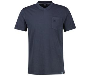 T-Shirt - Regular Fit - V-Ausschnitt - mit Brusttasche - dunkelblau Lerros