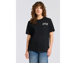 T-Shirt REPLAY, Damen, Gr. L, schwarz, Jersey, Obermaterial: 100% Baumwolle, Basic, oversize, Rundhals, Shirts T-Shirt (55081602-L) schwarz