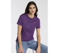 T-Shirt REPLAY, Damen, Gr. M, lila (amethyst), Single Jersey, Obermaterial: 100% Baumwolle, unifarben, regular fit normal, Rundhals, abgesteppte Kante, Shirts T-Shirt, mit Rundhals, reine Baumwolle (8