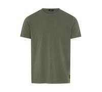 T-Shirt REPLAY, Damen, Gr. M, military, Single Jersey, Obermaterial: 95% Baumwolle, 5% Elasthan, unifarben, regular fit normal, Rundhals, abgesteppte Kante, Shirts T-Shirt, Baumwoll-Mix, Rundhalsform