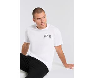 T-Shirt REPLAY, Damen, Gr. M, weiß, Jersey, Obermaterial: 100% Baumwolle, Basic, oversize, Rundhals, Shirts T-Shirt (74332457-M) weiß