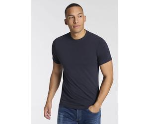 T-Shirt REPLAY, Herren, Gr. L, tiefblau, Single Jersey, Obermaterial: 95% Baumwolle, 5% Elasthan, unifarben, regular fit normal, Rundhals, abgesteppte Kante, Shirts T-Shirt, Baumwoll-Mix, Rundhalsform