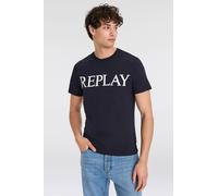 Replay Herren T-Shirt Kurzarm Rundhalsausschnitt, Blau (Night Blue), S