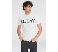 Replay Herren T-Shirt Kurzarm Rundhalsausschnitt, Weiß (Natural White), XXL