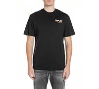 Replay Regular Fit T-Shirt mit Logo-Stitching in Black, Größe XL