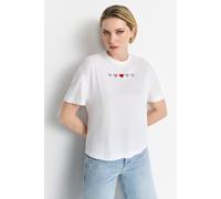 T-Shirt RICHROYAL, Damen, Gr. XL, weiß, Single Jersey, Obermaterial: 100% Baumwolle, loose fit kurz, Rundhals, abgesteppte Kante, Shirts T-Shirt, Mit Rundhalsausschnitt (67112001-XL) weiß