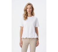 Shirt mit Volantsaum XL white