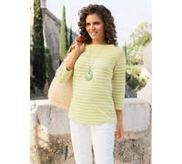 T-Shirt "Ringelshirt", Damen, Gr. 42, lindgrün, ecru, geringelt, 100% Baumwolle, gemustert, gestreift, U-Boot-Ausschnitt, Shirts T-Shirt (74591462-42) lindgrün, ecru, geringelt