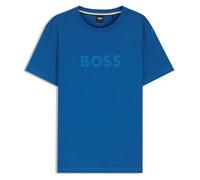 Strandshirt BOSS "T-Shirt RN", Damen, Gr. XL, open blau 462, Jersey, Obermaterial: 100% Baumwolle, unifarben, regular fit hüftbedeckend, Rundhals, Shirts, mit UV Schutz (SPF 50+), Swimwear (41809739-X