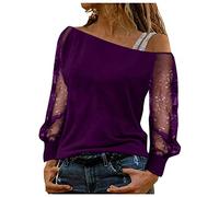 t Shirt rot Damen sexy blusen Damen Sommer schulterfrei Lange Tunika Damen islamische Hemd weiß Damen Slim schulterfreie Tops Teenager mädchen Violett XXL