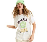 T-Shirt ROXY "HANGLOOSE POSTER", Damen, Gr. S (36), weiß (egret), Obermaterial: 100% Baumwolle, sportlich, Rundhals, Kurzarm, Shirts (64940548-S) egret