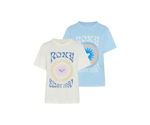 T-Shirt ROXY "O HANGLOOSE BALI WAVE", Damen, Gr. XL, ass blau, Jersey, Obermaterial: 100% Baumwolle, Rundhals, Shirts T-Shirt, Kurzarm, mit Rundhalsausschnitt, aus Baumwolle (64088530-XL) ass blau