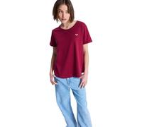 T-Shirt ROXY "Oceanwave Regular Emby", Damen, Gr. S, rhododendron, Obermaterial: 60% Baumwolle, 40% Polyester., Shirts T-Shirt (40955706-S) rhododendron