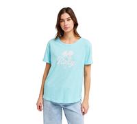 T-Shirt ROXY "Oceanwave Regular Slub", Damen, Gr. XS, tanager turquoise, Obermaterial: 60% Walkfrottier, 40% Microfaser;, Shirts T-Shirt (41998858-XS) tanager turquoise