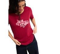 T-Shirt ROXY "Oceanwave Regular Slub", Damen, Gr. XXL, beet rot, Obermaterial: 60% Baumwolle, 40% Polyester., Shirts T-Shirt (37104526-XXL) beet rot