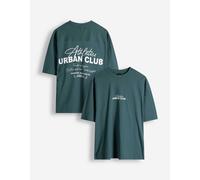 T-Shirt - Rückenprint - dunkelblau L