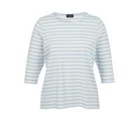 VIA APPIA DUE - T-Shirt Rundhals 3/4 Arm Ringel eisblau / ecru - Gr. - 50