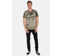 T-Shirt RUSTY NEAL, Herren, Gr. 3XL, grün (khaki), 100% Baumwolle, bedruckt, normal, Rundhals, Shirts T-Shirt, in tollem Batik-Design (92326119-XXXL) khaki