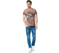 Rusty Neal T-Shirt, mit stylischem Totenkopf-Print L gelb Herren Shirts T-Shirt L camelfarben