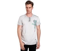 Oil-Washed T-Shirt mit Knopfleiste L