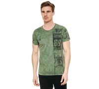 Washed Biker T-Shirt mit Front & Back Prints L