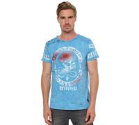 T-Shirt RUSTY NEAL, Herren, Gr. M, blau, 100% Baumwolle, bedruckt, normal, Rundhals, Shirts T-Shirt, mit Markenprint (89980320-M) blau