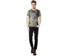 T-Shirt RUSTY NEAL, Herren, Gr. S, grau (grau, schwarz), 100% Baumwolle, bedruckt, normal, Rundhals, Shirts T-Shirt, mit Adler-Print (77019044-S) grau, schwarz