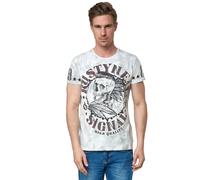 T-Shirt Verwaschen mit Skull-Print S