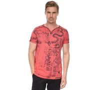 T-Shirt RUSTY NEAL, Herren, Gr. XL, rot, 100% Baumwolle, unifarben, normal, Rundhals, Shirts T-Shirt, mit Allover-Druck (93947743-XL) rot