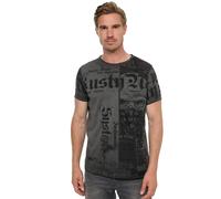 T-Shirt RUSTY NEAL, Herren, Gr. XXL, grau (anthrazit), 100% Baumwolle, bedruckt, normal, Rundhals, Shirts T-Shirt, mit Allover-Print im Used-Look (50751060-XXL) anthrazit