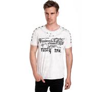 T-Shirt RUSTY NEAL, Herren, Gr. XXL, weiß, 100% Baumwolle, mehrfarbig, normal, Rundhals, Shirts T-Shirt, in melierter Optik (16792102-XXL) weiß