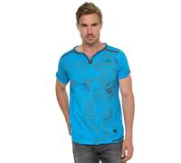 T-Shirt RUSTY NEAL, Herren, Gr. M, blau, 100% Baumwolle, unifarben, normal, Rundhals, Shirts T-Shirt, mit Allover-Druck (24776208-M) blau